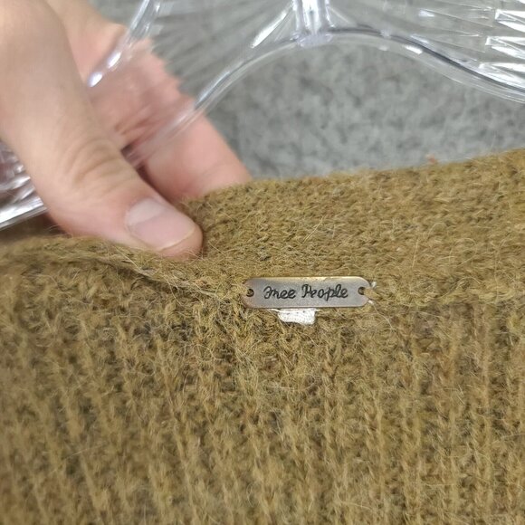 Free People Sweater Womens Xl Brown Cardigan V Neck Long Sleeve - Picture 4 of 8